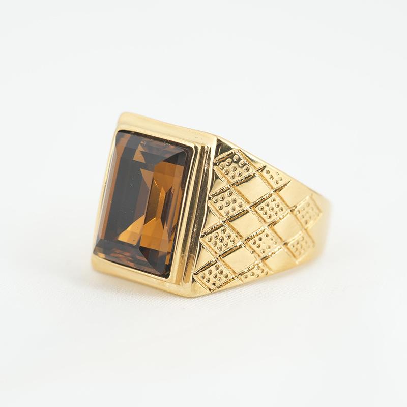 European and American Rings, Gemstones Vacuum Electroplating Multi-color Domineering Men's and Women's Exaggerated Rings