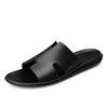 2024 Men's Open-Toe Cowhide Beach Sandals – Slip-On One-Strap.