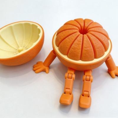 Jucărie Fidget Citrice Imprimată 3D Reductor de Stres Minge Spirală Extensibilă cu Mișcare Lină Jucărie Realistă Portocală Lămâie Gadget pentru Îmbunătățirea Concentrării