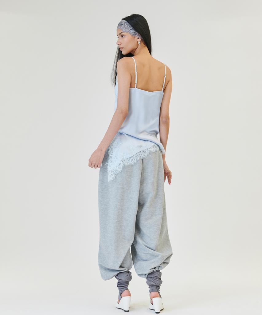 Peulojegteuweibeu Shirring Color Banding Pants [Gray]