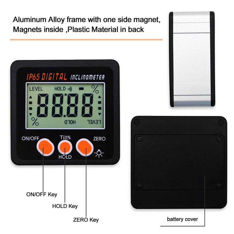 SHANHR IP65 Digital Level Protractor Inclinometer Magnetic Level Angle Meter Angle Finder Level Box Digital Angle Gauge