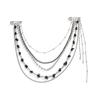 Exaggerated Clothing Tie Pin Alloy Bead Fixed Ornament New Tassel Chain Brooch  Men