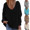 Maglione a Maniche Lunghe con Scollo a V da Donna, Vestibilità Larga, Autunno, Streetwear