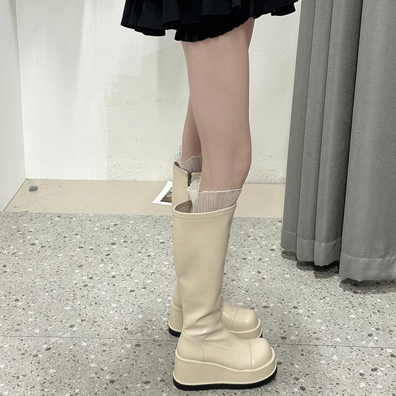 Platform Chunky Style Women Knee High Boots Fashion Ladies Thick Bottom Long Booties Autumn Winter Women's Shoes