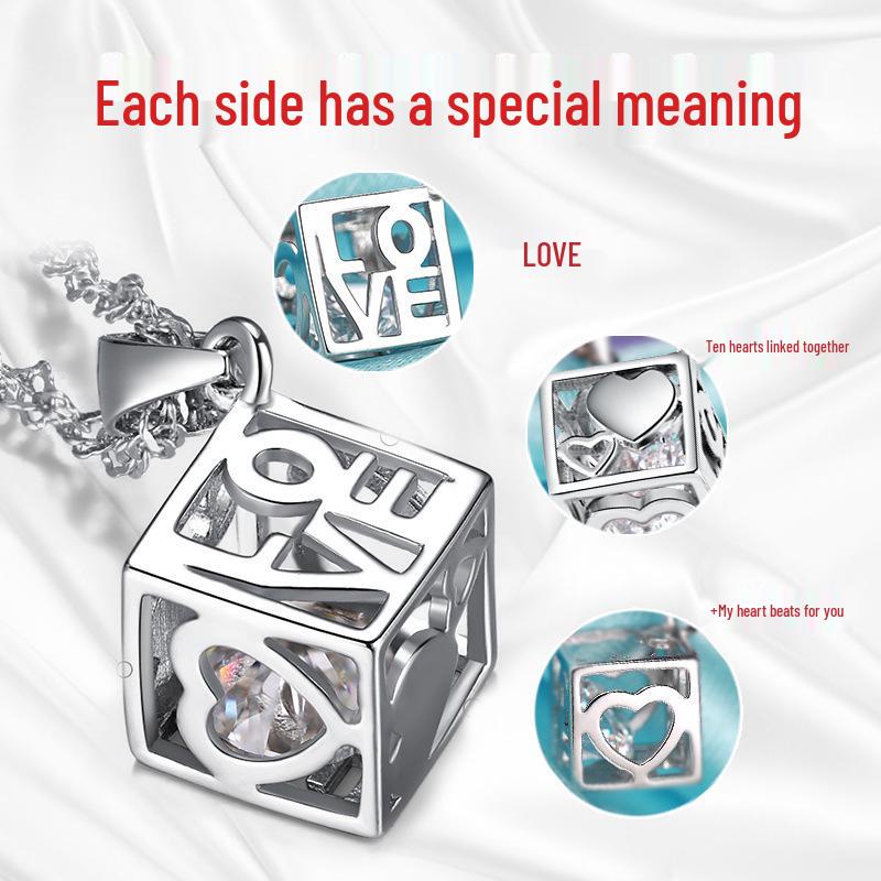 S925 Sterling Silver Love Necklace: Minimalist Heart-Shaped Pendant on Japanese Korean Clavicle Chain