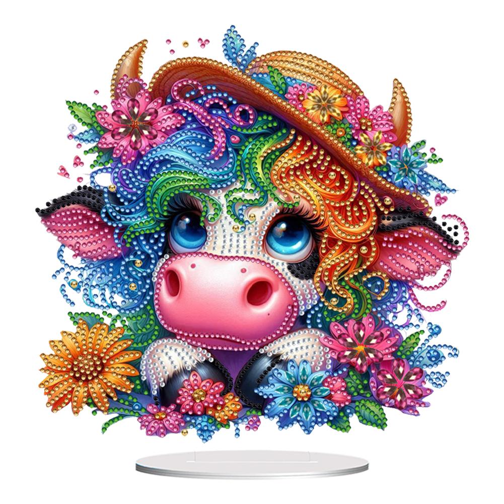 Acrylic Rose Lily Butterfly Flower Vase Desktop Diamond Art Kits 5D DIY Diamond Art Tabletop Decorations for Home Office Decor