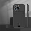 Push Card Slot Wallet Matte Silicone Phone Case For iPhone 16 14 15 Plus 13 12 17 Pro Max X XR XS 7 8 Shockproof Soft Back Cover