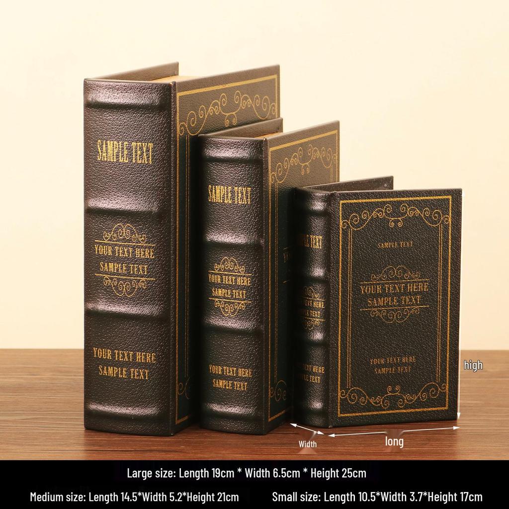 Scaffale per Libri in Legno Retrò Europeo: Ornamenti Vintage e Scatola Decorativa per Libreria