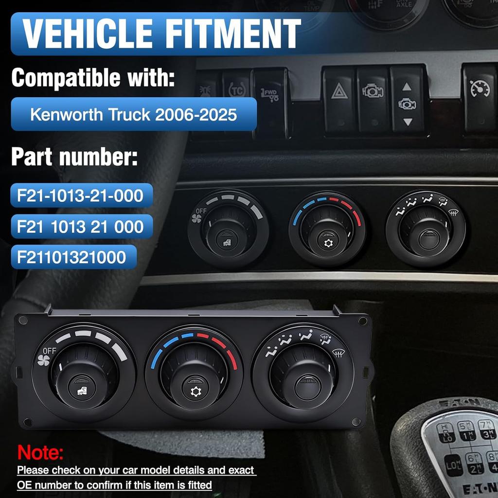 HVAC A/C Control Panel, AC Heater Climate Control Panel Compatible with Kenworth Truck 2006-2025, Replaces F21-1013-21-000 (General)
