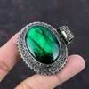 Prívesok z drahokamov s labradoritom Green Fire 925 Strieborný prívesok Ručne vyrábaný prívesok z labradoritových šperkov Darček pre ňu Elegantný vintage prívesok