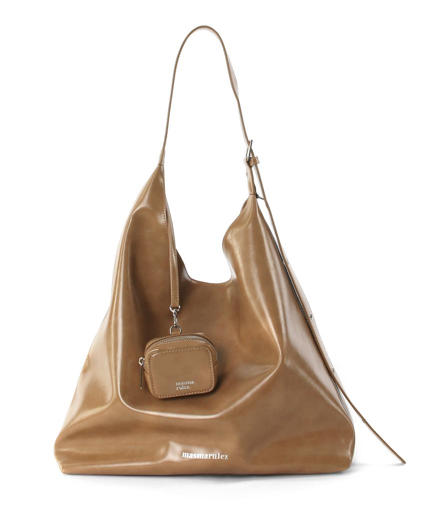 Masmarulez [Pouch Set] Bella Leather Shoulder Bag_Mocha Brown