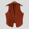 Deep V Incerun Men Neck Sleeveless Splits Zipper Casual Fitted Thin Tank Tops Waistcoats