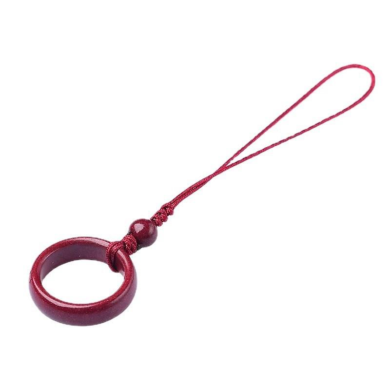 Cinnabar Phone Chain Lanyard with Purple Gold Sand USB Pendant & Anti-Lost Ring for Couples