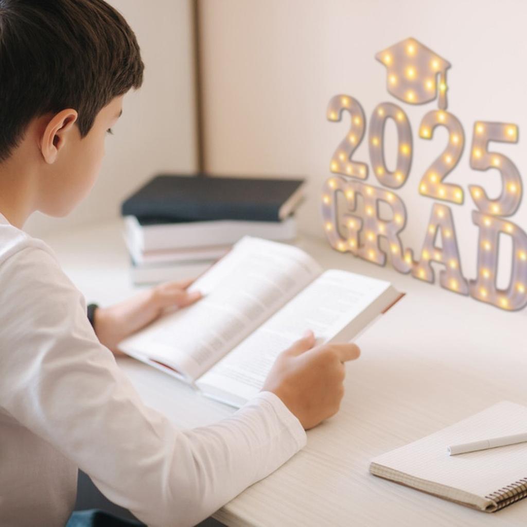 Graduation Season Party Decorations, Graduate GRAD Letter Lights, Bachelor Hats To Celebrate Graduation Party Decoration Lights