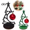 Exquisite Xmas Souvenir for Friends Christmas Tree Table Decoration, Metal Line Art Holiday Sculpture with Festive Figurine Workstation Red