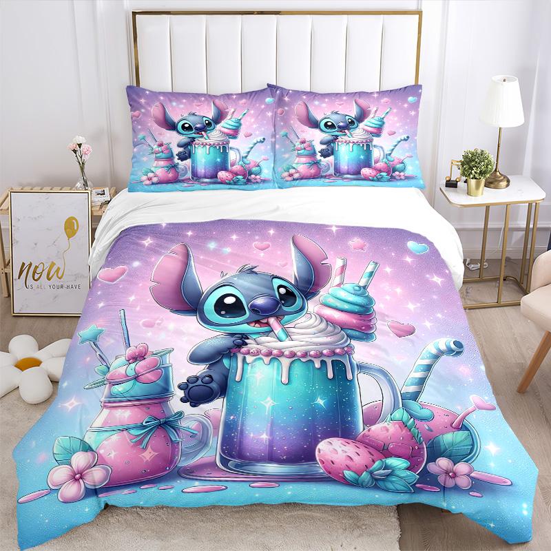 Stitch'S Sweet Fantasy Print 3Pcs Bedding Setduvet Cover With 2 Bedropillowcase Home Birthday Gift