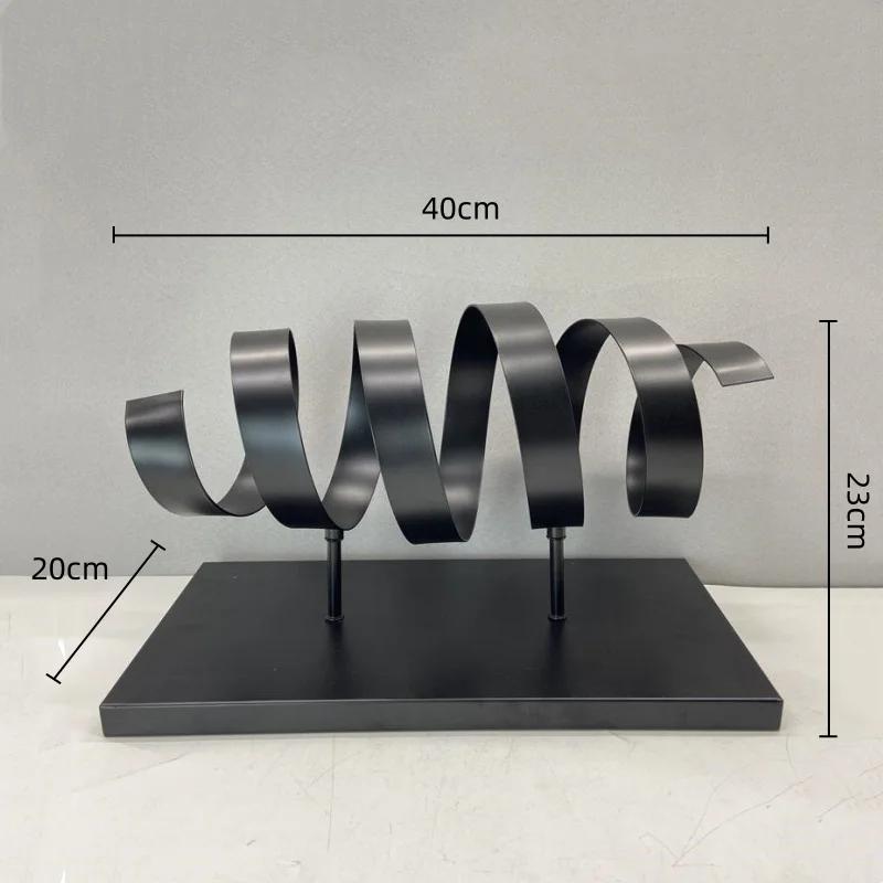 Metal Handicrafts Geometric Hollowed-out Spiral Ornament Three-dimensional Metal Figurine Home Decoration Accessories