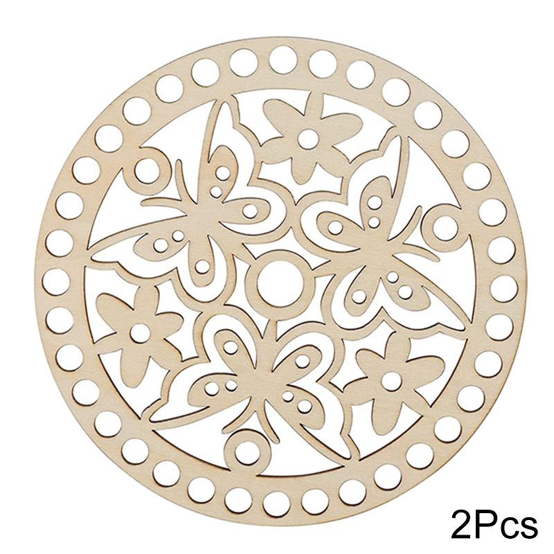 

2 шт. Плетеная основа для корзины Материал для изготовления сумок Дно корзины Крючком Деревянная Вышивка Деревянная стружка Ажурная Круглая форма Вышивка крестом