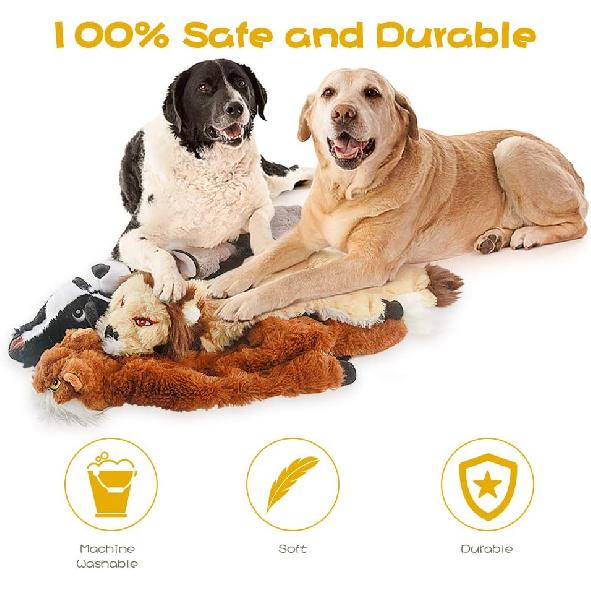 Dog Squeak Toys, No Stuffing Plush Dogs Chew Toy Bundle for Small Medium Large Breed Chewer Tough Durable Squeaky Pet Fetch Puppy Teething Chewing