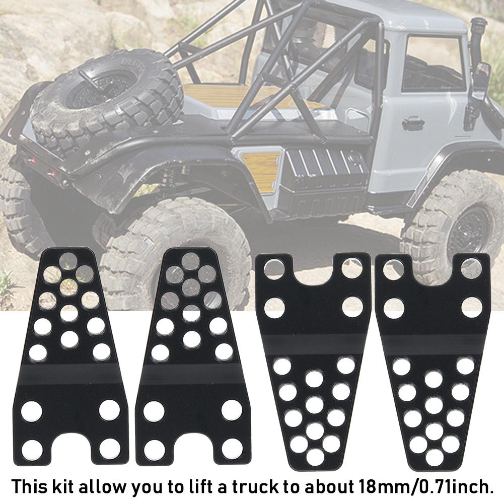 Aluminum Lower Shock Mount Lift Kit Set for Axial SCX10 Remote Control Car Threaded MountingBlack