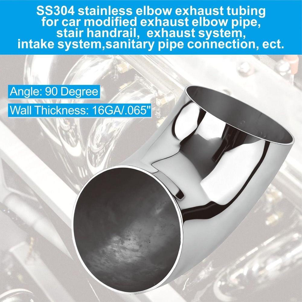 90 Degree Mandrel Bend Elbow 304 Stainless Steel OD 25/32/38MM Exhaust Elbow Pipe Thicken 1.5 mm Stair Handrail Bend
