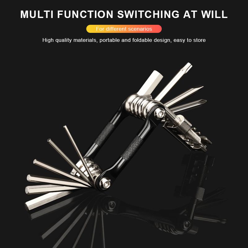 Bicycle Repair Tools Multifunction Chain Splitter Cutter Foldable Hex Spoke Wrench Mountain Road Bike Screwdriver Repair Tool