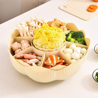 360 Grad Drehbarer Serviertablett 8 Fächer Abnehmbare Hot Pot Servierplatte