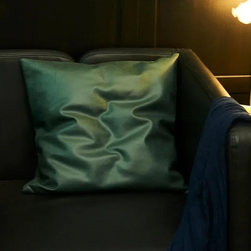 Soft Imitation Leather Technical Cloth Pillow Cover Sofa Pillow Simple Multi-color Square Sofa Cushion Cover