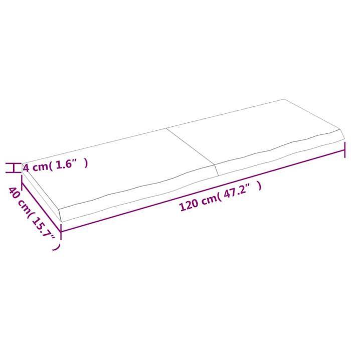 VidaXL Wall Shelf Dark Grey 120x40x4 Cm Solid Treated Oak Wood 363814