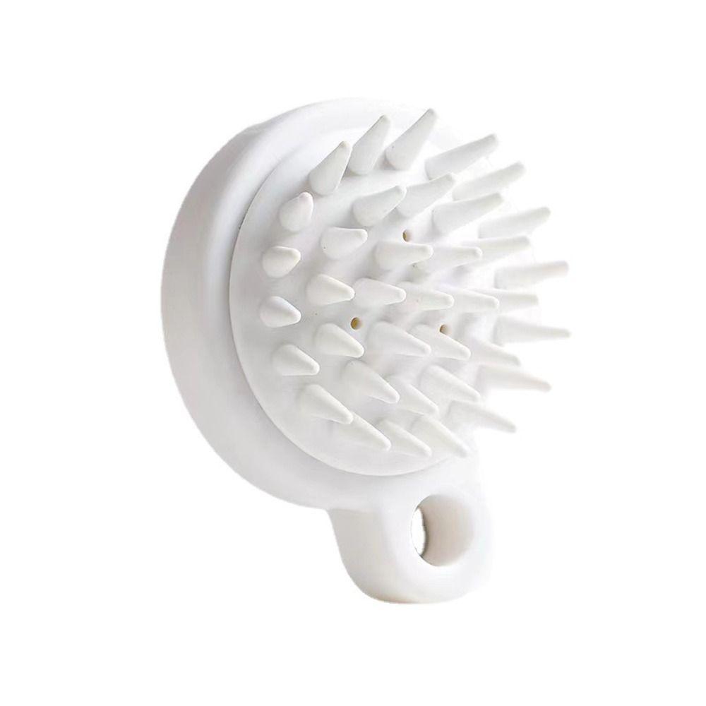 White Silicone Shampoo Brush Comfortable Scalp Massage Brush Exfoliator Shower Brush  Women Men