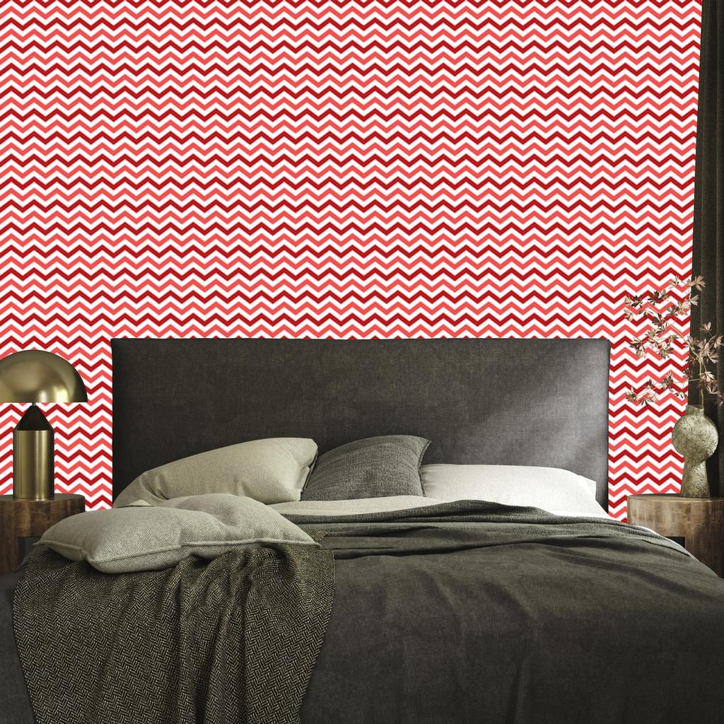 Zigzag Coral and Red Wallpaper for Living Room and Bedroom 50x1000