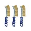 SALI Wire Brush, Brass Brush, Stainless Steel Brush, Metal Brush with Bent Tip and Hole, for Rust Removal, Dirt Removal, Paint Stripping, Cleaning, Se