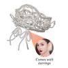 Delicate Hairband Earrings Jewelry Set Sparkling Ear Accessory Adjustable Bridesmaid Wedding Hairband with Pearls Bead
