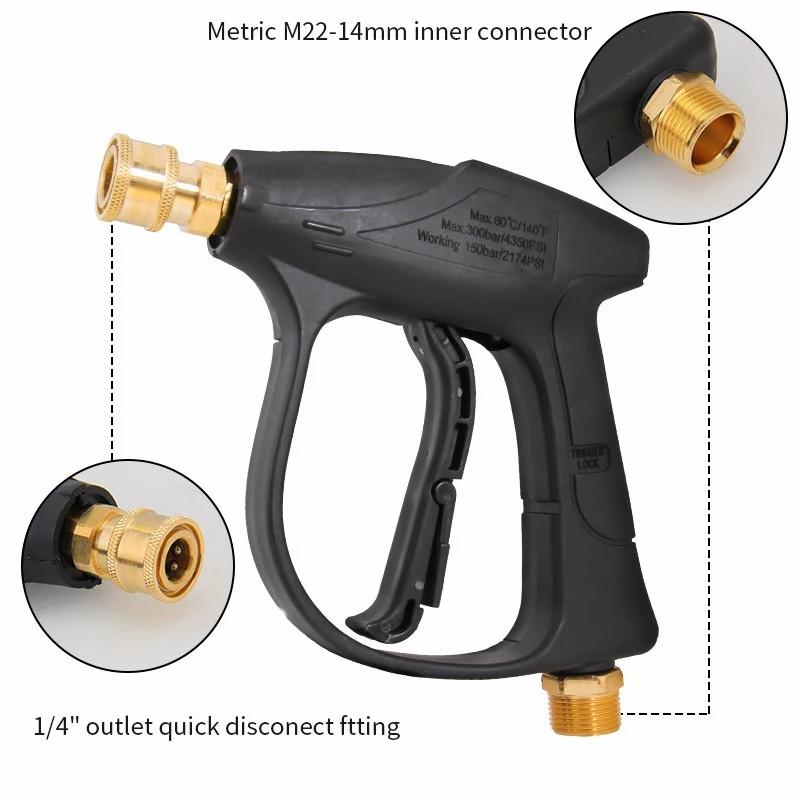 High Performance New Arrival High Pressure Short Gun Car Washing Spraying Water Gun Car Cleaner 1/4" Quick Connect Nozzle