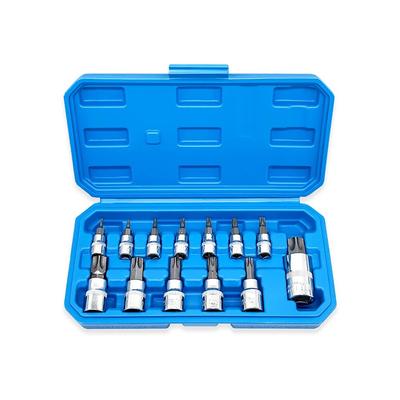 13pc Torx Star Bit Socket Nuts Set 1/4 3/8 and 1/2" Drive T8 - T70 Home Tool Kits