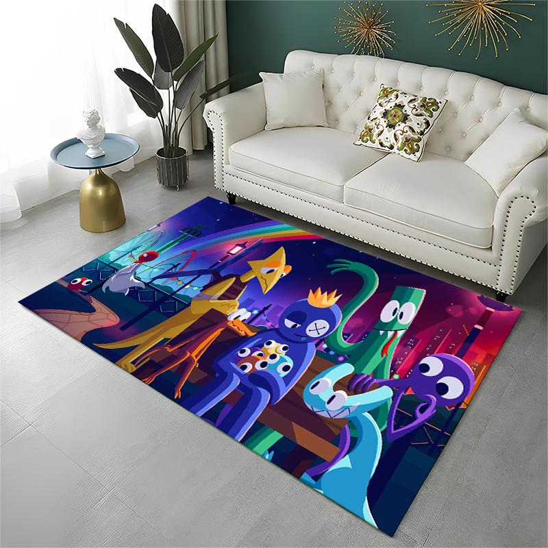 Game R-Rainbow Friends Cartoon Carpet Rug for Playroom Bedroom Living Room Sofa Home Decor,kid Area Rug Non-slip Floor Mat