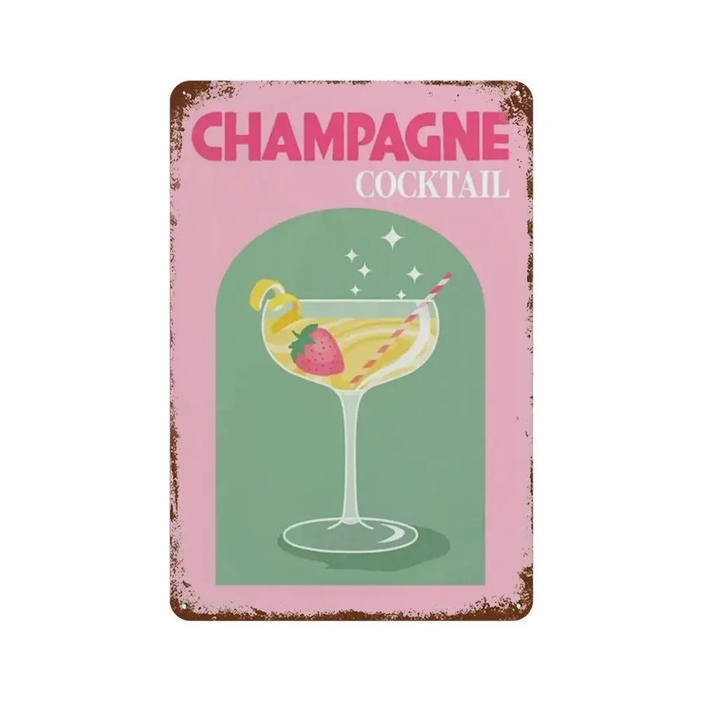 Vintage Fruit Juice Mojito Aperol Spritz Posters and Sangria Drink Negroni Metal Tin Sign Plaque Club Bar Home Decor Wall Pla