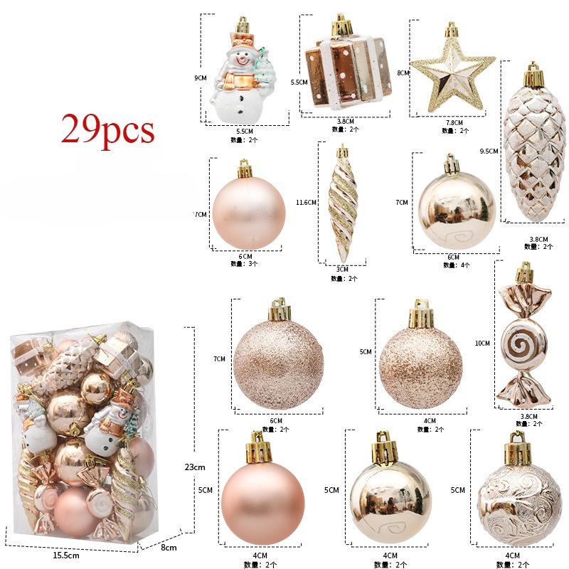 29/36/40pcs Christmas Ball Silver Red Christmas Tree Hanging Pendants Printed Special-shaped Gold Christmas Spheres  New