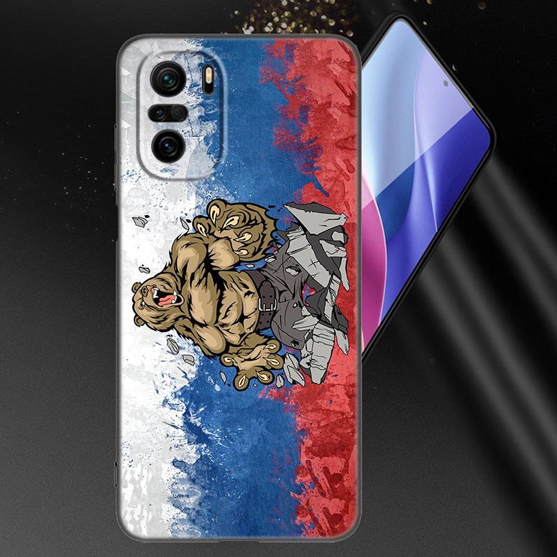 Russia Russian Flags Emblem Phone Case For Xiaomi Mi POCO X3 NFC GT M4 M3 12 11T 10T Pro A3 11 Lite NE 5G 12X 11i F3 Black Cover
