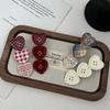 Heart Shape Plaid Hair Clip Non Slip Alligator Clip Cute Heart Hair Clip  Gifts