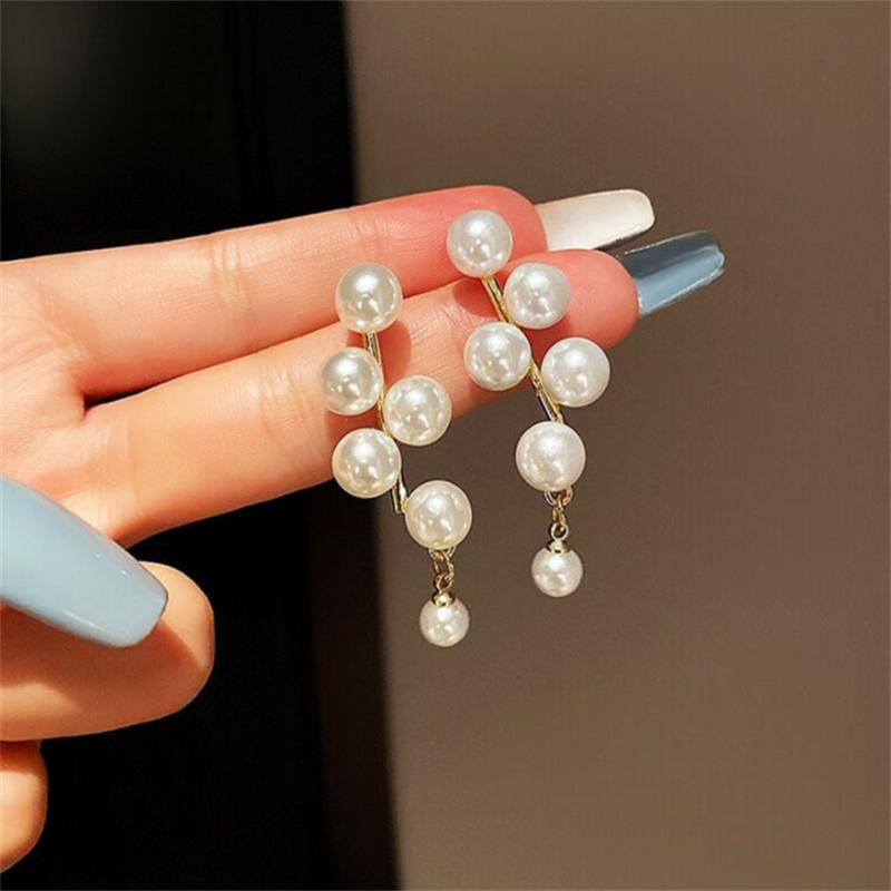 

Модные корейские серьги с жемчугом для женщин и девушек, подарочные украшения оптом