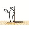 1Pair New Desktop Book Stand Cute Line Villain Black Creative Desktop Decoration Iron Book Stand