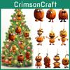 Cartoon Style Acrylic Pumpkin Car Hanging Pendant Ideal Halloween Car Accessory Multiple Colors