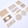 DIY Children's Craft Accessories: Hollow Wood Slice Coasters & Mini Chinese-Style Screen Decorations