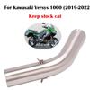 Für Kawasaki Versys 1000 2019-2022 Motorrad Auspuff Verbindungsrohr Mittelrohr Edelstahl Katalysator Beibehalten Slip-On Schalldämpfer