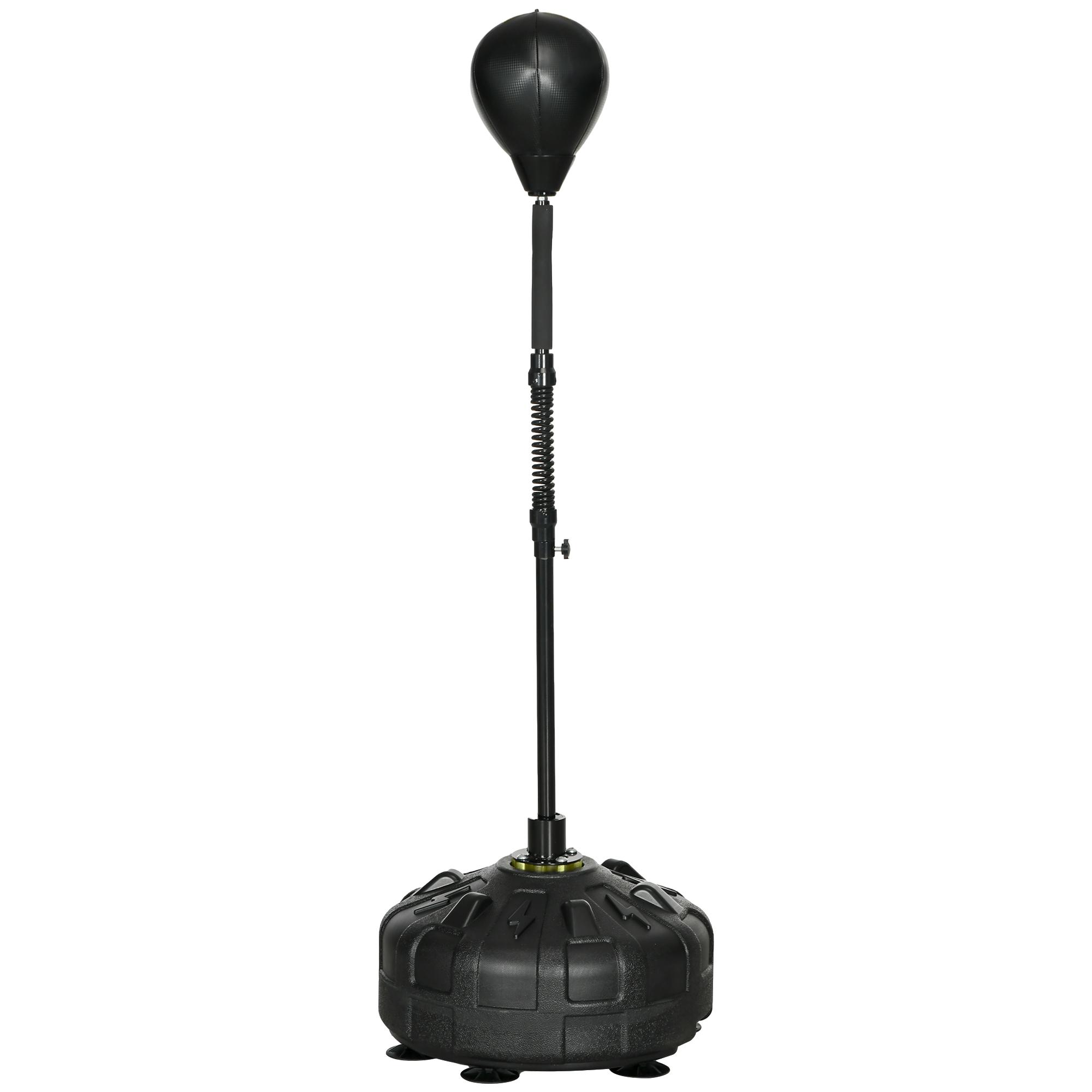 Sac de Boxe sur Pied Réglable en Hauteur 145 180 cm Base Remplissable Noir