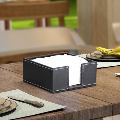 Quadratischer Cocktail-Serviettenhalter aus PU-Leder, Taschentuchbox, Papierserviettenspender, Bar-Caddy für Esstisch, Hotel, Büro, Heimdekoration