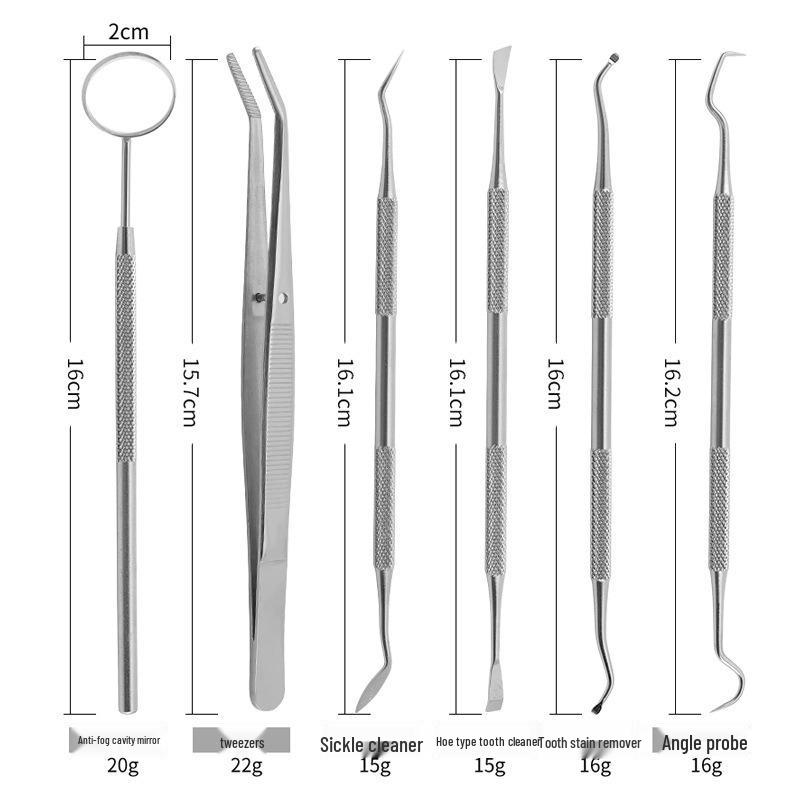 Lighted Dental Calculus Remover & Cleaning Mirror - Tartar Trimming Tool Set