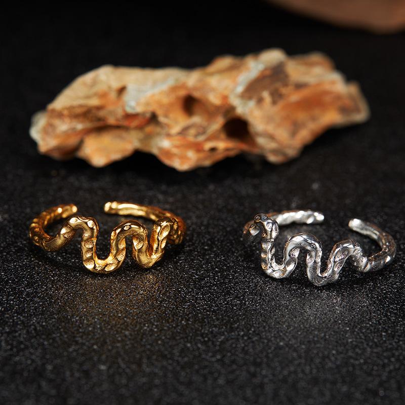 Wind Style Original Design Niche Abstract Art S925 Sterling Silver Ring Women'S Fashion Sweet Does Not Fade