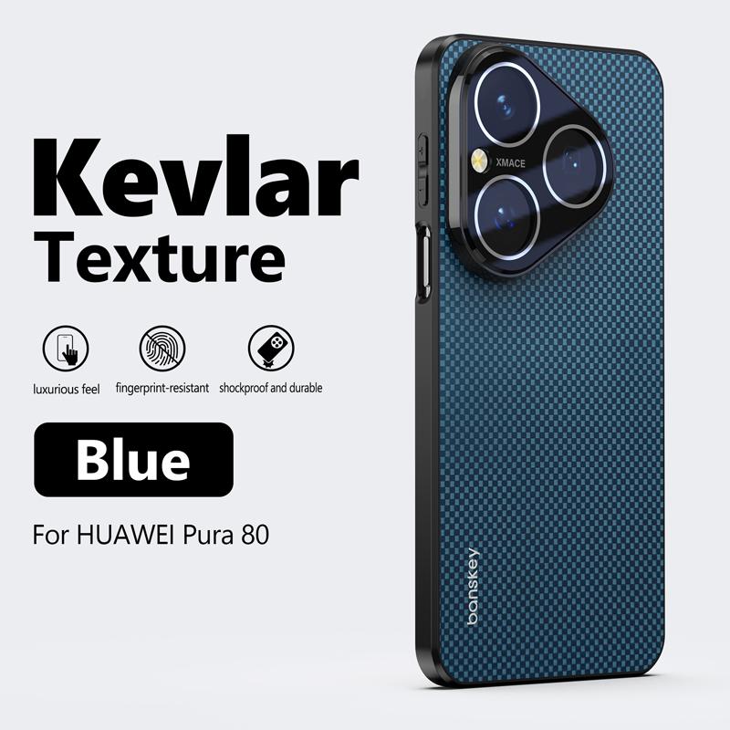

Carbon Fiber Kevlar Texture Phone Case For HuaWei Mate 60 70 Pura 80 70 Pro + Frosted Anti Slip Independent Button Bumper Cover Huawei Pura 80